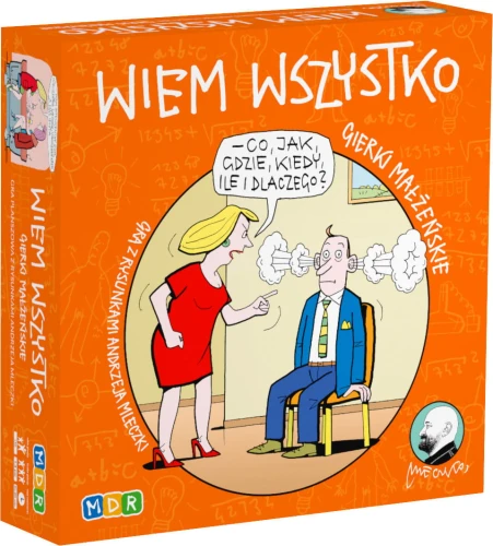 Wiem Wszystko -  towarzyska gra planszowa  z rysunkami Andrzeja Mleczki