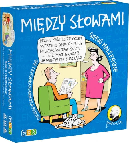 Między Słowami -  towarzyska gra planszowa  z rysunkami Andrzeja Mleczki