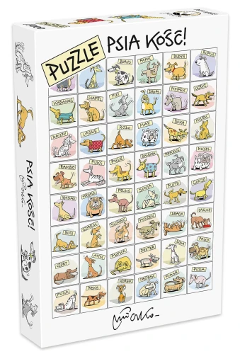 Psia kość ! - puzzle z rysunkiem Andrzeja Mleczki 