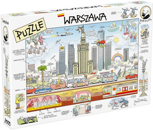 Warszawa - puzzle z rysunkiem Andrzeja Mleczki 